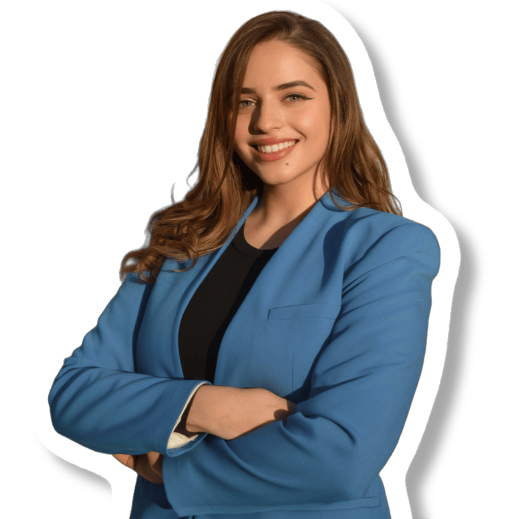 Selma Mujan Musić smiling, arms crossed, in a blue blazer